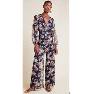 Anthropologie Floral Print Jumpsuit by Ali & Jay in Navy - Size Medium -NWT